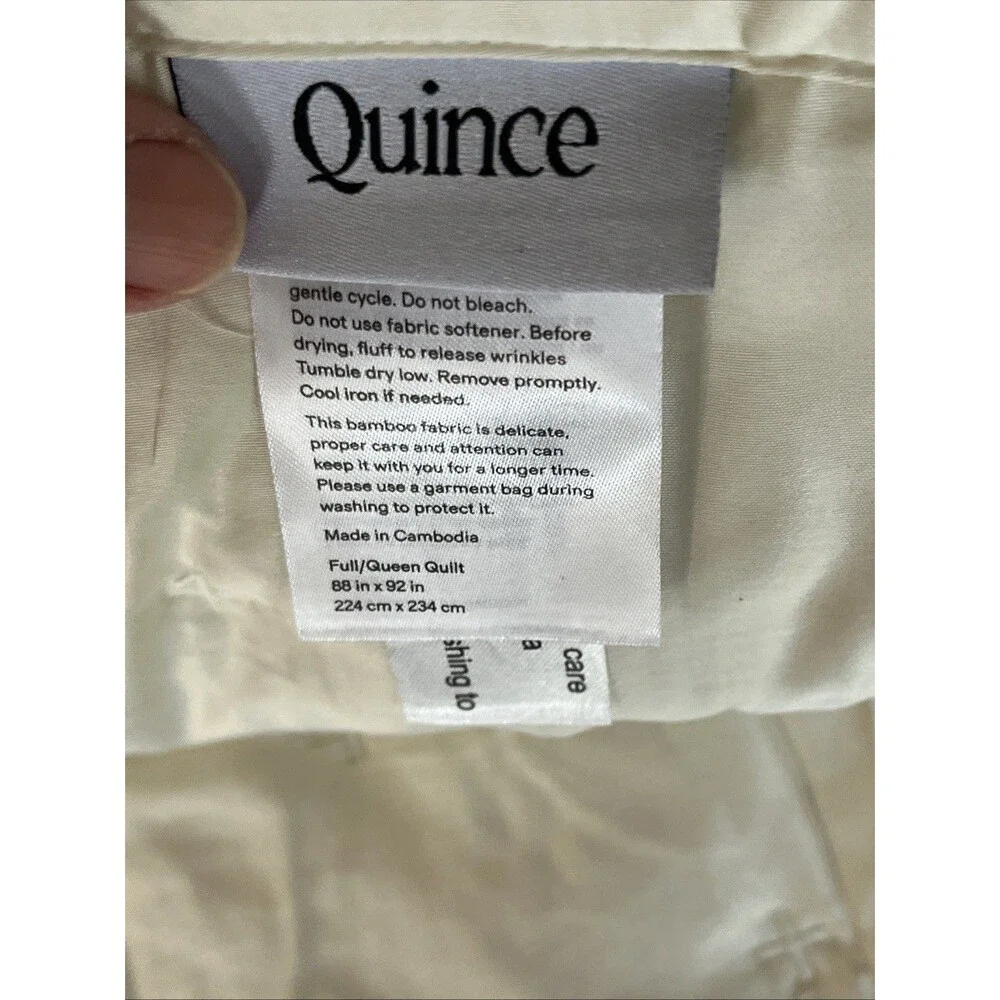 NWOT Quince Organic Bamboo Dream Quilt Set Full Queen IVORY NWOT